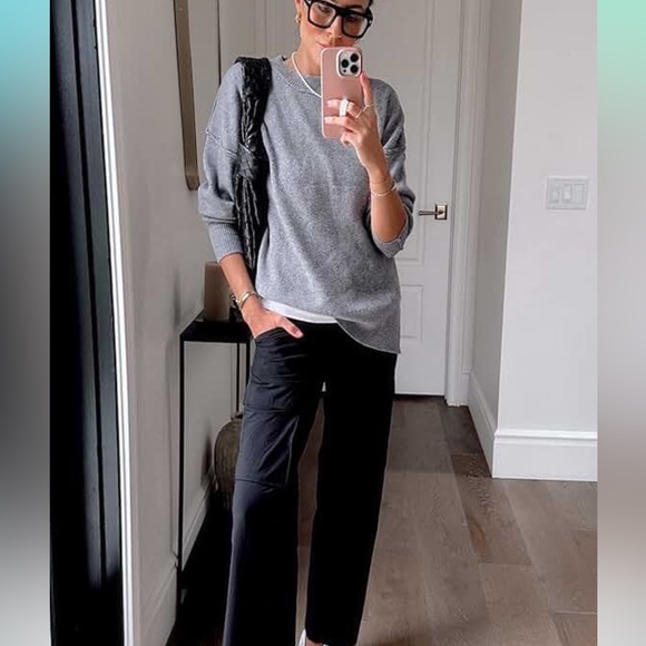 New crewneck slouchy knit pullover sweater top - Picture 4 of 9